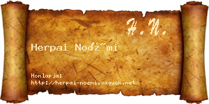 Herpai Noémi névjegykártya